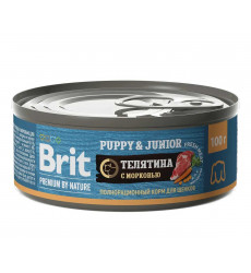 Консервы Brit (Брит) Для Щенков Телятина и Морковь Premium By Nature 100г 5048946