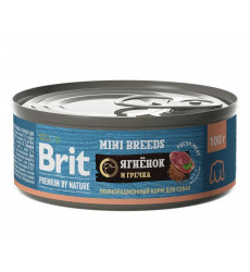 Консервы Brit (Брит) Для Собак Мелких Пород Ягненок и Гречка Premium By Nature 100г 5048977