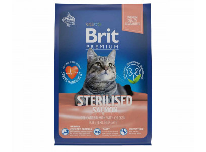 Сухой Корм Brit (Брит) Для Стерилизованных Кошек Лосось и Курица Premium Cat Sterilized Salmon & Chicken 400г5049356 