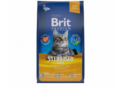 Сухой Корм Brit (Брит) Для Стерилизованных Кошек Утка и Курица Premium Cat Duck & Chicken 800г 5049813 