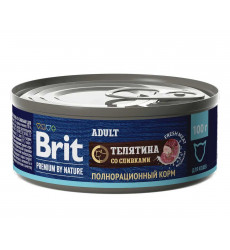 Консервы Brit (Брит) Для Кошек Телятина и Сливки Premium By Nature 100г 5051212