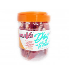Лакомство Brava (Брава) Для Собак Сыромятная Палочка с Куриной Грудкой 500г /1*12/