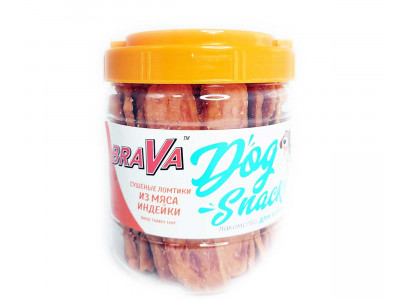 Лакомство Brava (Брава) Для Собак Сушеные Ломтики Из Мяса Индейки 700г /12/