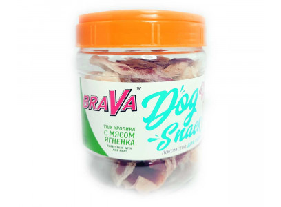 Лакомство Brava (Брава) Для Собак Уши Кролика с Мясом Ягненка 450г
