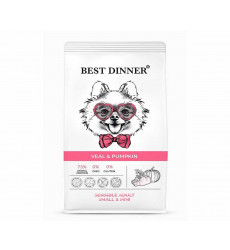 Сухой Корм Best Dinner (Бест Диннер) Для Собак Мелких Пород с Чувствительным Пищеварением Телятина и Тыква Adult Mini 1,5кг