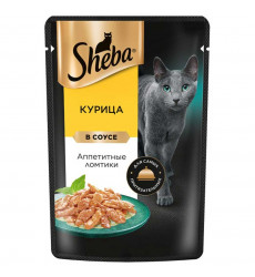 Влажный Корм Sheba (Шеба) Для Кошек Курица в Соусе Ломтики 75г (1*28)