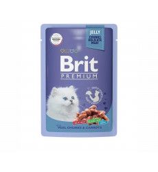 Влажный Корм Brit (Брит) Для Котят Телятина и Морковь в Желе Premium 85г (1*24) 5050116