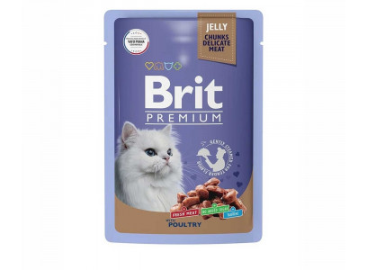 Влажный Корм Brit (Брит) Для Кошек Птица Ассорти в Желе Premium 85г (1*24) 5050130 