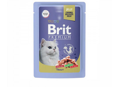 Влажный Корм Brit (Брит) Для Кошек Форель в Желе Premium 85г (1*24) 5050185 