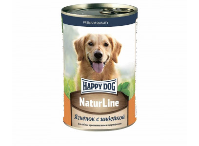 Консервы Happy Dog (Хэппи Дог) Для Собак Ягненок и Индейка Natur Line 410г (1*20) 72243 
