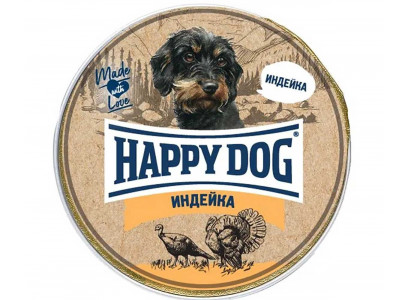 Консервы Happy Dog (Хэппи Дог) Для Собак Мелких Пород с Чувствительным Пищеварением Индейка Паштет Natur Line 125г 72255 