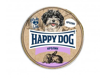Консервы Happy Dog (Хэппи Дог) Для Собак Мелких Пород с Чувствительным Пищеварением Кролик Natur Line 125г 72254 