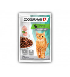 Влажный Корм Zoogurman (Зоогурман) Для Стерилизованных Кошек Кролик Кусочки в Соусе 85г 8078
