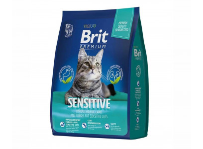 Сухой Корм Brit (Брит) Для Кошек с Чувствительным Пищеварением Ягненок и Индейка Premium Cat Sensitive  2кг 5049738 