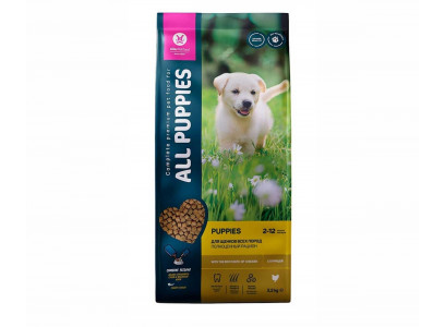 Сухой Корм All Puppies (Олл Паппис) Для Щенков Всех Пород Курица 2,2кг (1*5) 