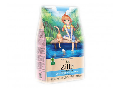 Сухой Корм Zillii (Зилли) Для Стерилизованных Кошек Белая Рыба и Лосось Adult Cat Light/Sterillized 400г 5658150 (1*28) 