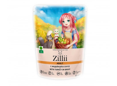 Влажный Корм Zillii (Зилли) Для Кошек Индейка в Соусе Adult Cat Turkey 85г 5657052 (1*22)
 