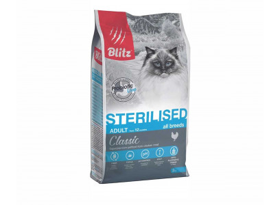 Сухой Корм Blitz (Блиц) Для Стерилизованных Кошек Курица Sterilised 2кг 681136 