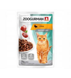 Влажный Корм Zoogurman (Зоогурман) Для Стерилизованных Кошек Утка 85г (1*30) 7880
