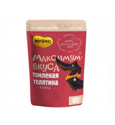 Влажный Корм Мнямс Для Собак Телятина Томленая в Соусе Максимум Вкуса 85г 