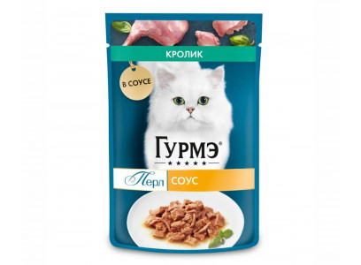 Влажный Корм Гурмэ Перл Для Кошек Кролик в Соусе 75г (1*26) 