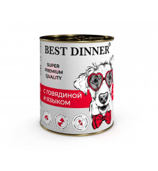 Консервы Best Dinner (Бест Диннер) Для Собак Говядина и Язык Super Premium 340г 7619