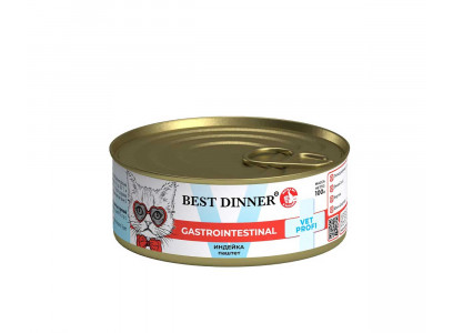 Консервы Best Dinner (Бест Диннер) Консервы Для Кошек Индейка Gastro Intestinal Exclusive Vet Profi 100г 7566 