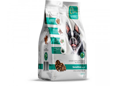 Сухой Корм Clan Classic (Клэн Классик) Для Собак Мелких Пород с Чувствительным Пищеварением Утка и Бурый Рис Sensitive 24/11 400г (1*12) 