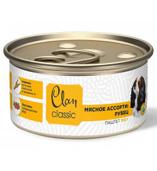 Консервы Clan Classic (Клэн Классик) Для Собак Рубец, Мясное Ассорти Паштет 100г (1*60)