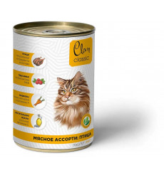 Консервы Clan Classic (Клэн Классик) Для Кошек Птица Мясное Ассорти Паштет 340г (1*9) 4.122