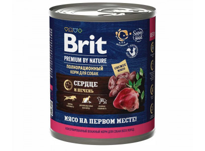 Консервы Brit (Брит) Для Собак Сердце и Печень Premium By Nature 850г 5051175 