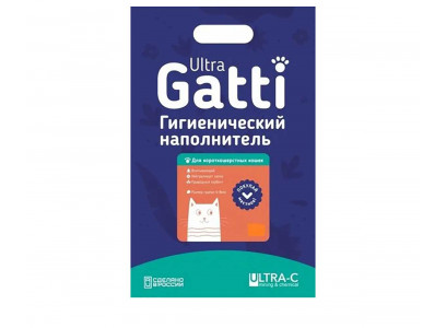 Наполнитель Gatti (Гатти) Ultra 6л Минеральный Для Короткошерстных Кошек (1*4)