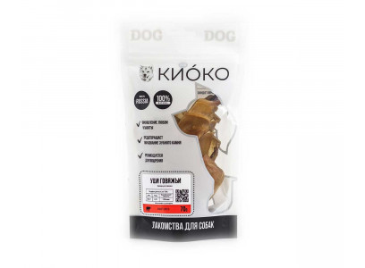Лакомство Киоко Для Собак Мелких Пород Уши Говяжьи 70г 