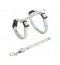 Шлейка Для Котят с Поводком Trixie (Трикси) 21-33см 0,8см 1,2м Нейлон с Рисунком 4181