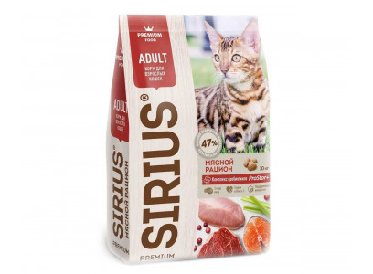 Сухой Корм Sirius (Сириус) Для Кошек Мясной Рацион 10кг 