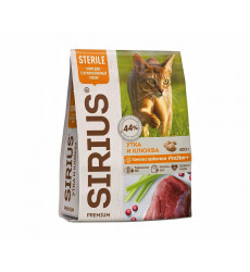 Сухой Корм Sirius (Сириус) Для Стерилизованных Кошек Утка и Клюква 400г (1*24)