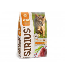 Сухой Корм Sirius (Сириус) Для Стерилизованных Кошек Утка и Клюква 1,5кг (1*6)
