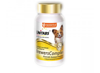 Витамины Unitabs (Юнитабс) Breverscomplex Q10 Для Собак Мелких Пород 200 Таблеток U2032 