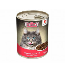 Консервы Zoogurman (Зоогурман) Для Кошек Мясное Ассорти Кусочки в Желе Big Cat 350г 7989