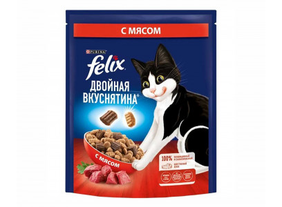 Сухой Корм Felix (Феликс) Для Кошек Двойная Вкуснятина Мясо 200г (1*8) 