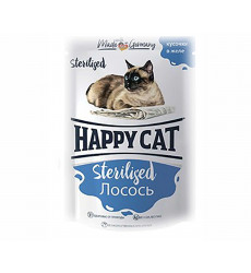 Влажный Корм Happy Cat (Хэппи Кэт) Для Стерилизованных Кошек Лосось Кусочки в Желе 100г 7504211