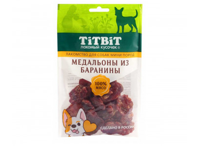 Лакомство TiTBiT (Титбит) Для Собак Мелких Пород Медальоны Из Баранины 100г 024645 