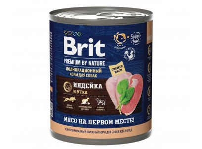 Консервы Brit (Брит) Для Собак Индейка и Утка Premium By Nature 850г 5051199 