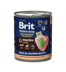 Консервы Brit (Брит) Для Собак Индейка и Утка Premium By Nature 850г 5051199
