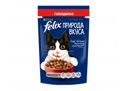 Влажный Корм Felix (Феликс) Природа Вкуса Для Кошек Говядина 75г 