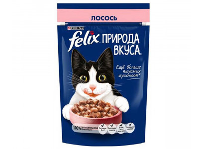 Влажный Корм Felix (Феликс) Природа Вкуса Для Кошек Лосось 75г  