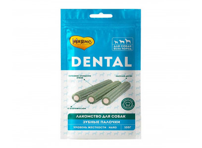 Лакомство Мнямс Для Собак Зубные Палочки с Хлорофиллом 100г 