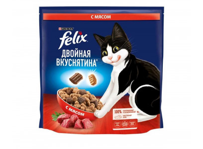 Сухой Корм Felix (Феликс) Для Кошек Двойная Вкуснятина Мясо 3кг (1*4) 