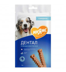 Лакомство Мнямс Для Собак Зубные Косточки Dental с Говядиной 70г 