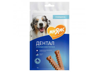 Лакомство Мнямс Для Собак Зубные Косточки Dental с Говядиной 70г  